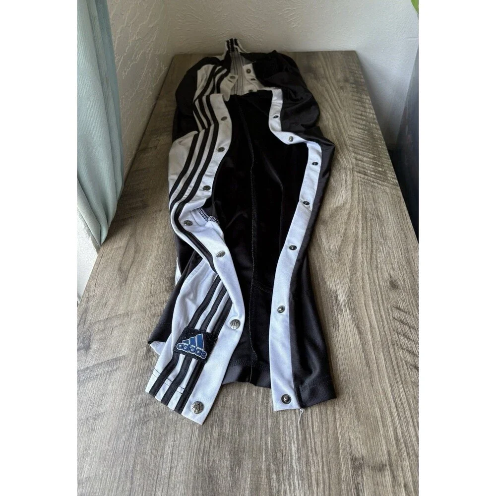 Adidas Unisex Vintage Y2K Black & White Tear Away Track Pants Size Small